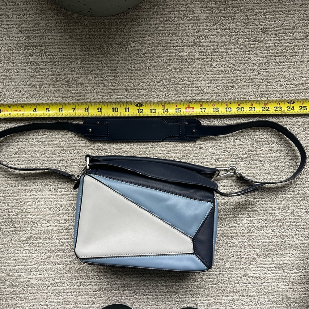 Blue Puzzle Bag Fashion Geometric Crossbody in Light Blue, Navy - Picture 13 of 15